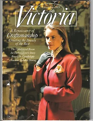 Vintage VICTORIA Magazine NOV 1989 Crafts Home & Garden Antiques Fashion • $11.95