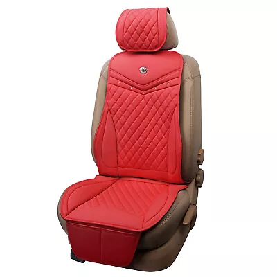 Universal 1 Front Car Seat Cushion PU Leather Red Crown Auto SUV Car Accessories • $35.99