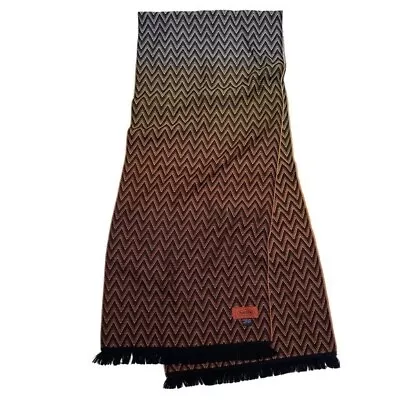 Missoni Scarf Chevron Wool Fringe Ombre Multi Color Accessory Wrap Classic Print • $145.84