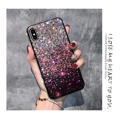 For IPhone 15 14 13 12 11 Pro Max XS X Bling Glitter Diamond Gradient Case Cover • $12.21