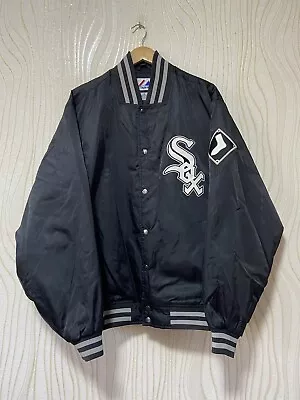 CHICAGO WHITE SOX VINTAGE MAJESTIC JACKET Sz XL MEN BLACK • $169.99