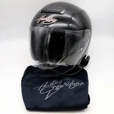 Harley-Davidson Pink Label Bling Hybrid 3/4 Helmet Black Small W/ Speaker / Mic • $59.99