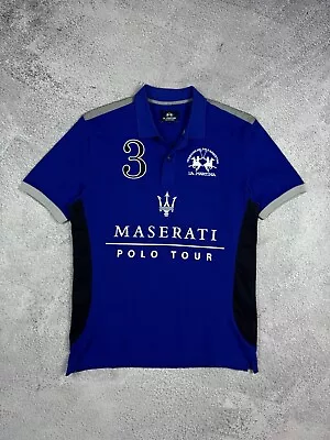 Men's LA MARTINA Buenos Aires Maserati Polo Tour Number 3 Blue Polo Shirt Size S • $70