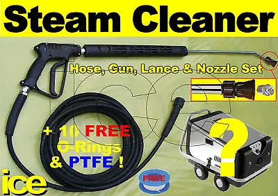 £144.99 • Buy 15m COMMERCIAL REPLACEMENT STEAM CLEANER HOSE TRIGGER GUN LANCE NOZZLE JET SET
