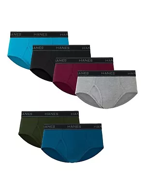 6-Pack Hanes Men's Underwear Briefs Mid-Rise Cotton Moisture-Wicking Size S -3XL • $25.99