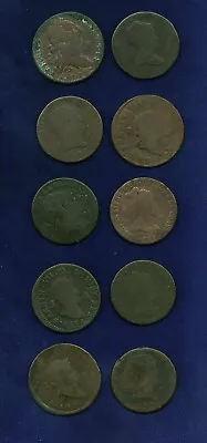 Spain 1773-1848 8 Maravedis Copper Coins Lot Of 10 • $100