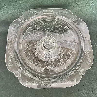 Federal Glass Madrid Pattern Pedestal Cake Stand Clear Depression Glass 10 1/2  • $15.99