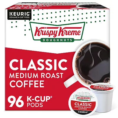 Krispy Kreme Doughnuts Classic  K-Cup Pods Medium Roast Coffee 96 Count • $49.99