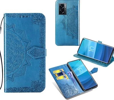 $6.90 • Buy Oppo A57 5g Pu Leather Wallet Case Embossed Mandala Card Slot