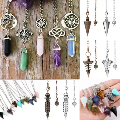 Quartz Crystal Pendulum Pendant Necklace Healing Dowsing Chakra Reiki Charms Lot • $1.88