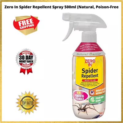 £8.24 • Buy Zero In Spider Repellent Stop Spider Non Harmful Deterrent Spray 500ml Mint