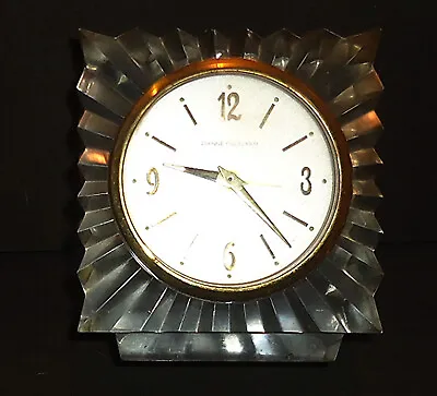 Vintage Clear Lucite Phinney Walker Alarm Clock Works Excellent • $35