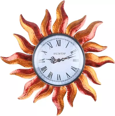 Decorative Retro Wall Clock Sun Indoor Outdoor Kitchen Living Room Patio Porch • $30.05