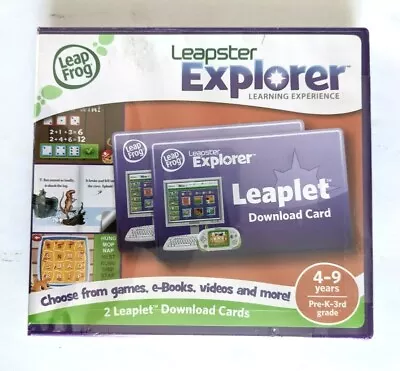 Leapfrog Leapster Explorer Leaplet Download Cards 2 In Pack New Sealed 4-9 Years • $20.54
