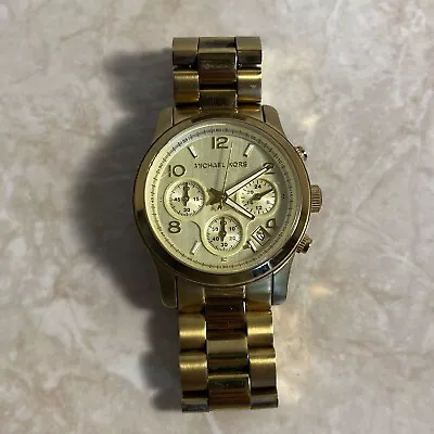 Michael Kors Golden Mid-Size Runway MK5055 Wrist Watch For Women • $74.99