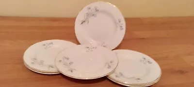 6x Sadler Wellington Vintage Side/Tea Plates Blue Harebell Pattern • £16