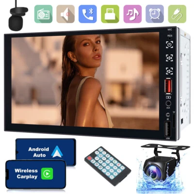 7  Double Din Car Radio Apple CarPlay Android BT Stereo Reverse Camera Head Unit • $129.99