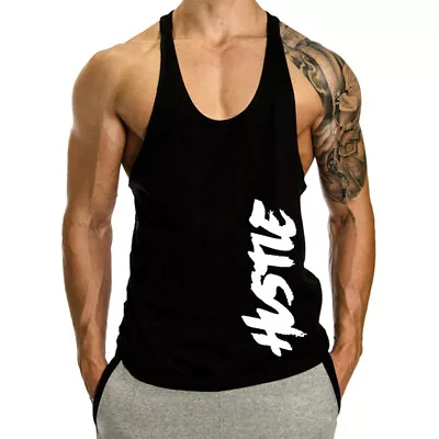 Athletic Vest Mens Gym Bodybuilding Custom Stringer Tank Top For Sports Wear • $15.98