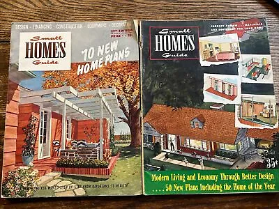 1949 And 1952/53 Small Homes Guide Magazines Mid Century House Plans Lots Of Ads • $24