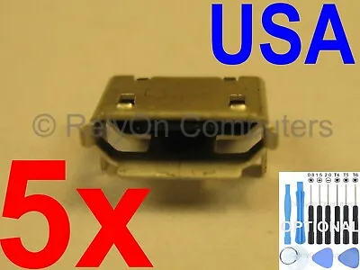 5 X New Micro USB 5 Pin With Horn Charging Sync Port Mount Jack Connector USA • $6.89