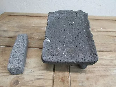 Antique Metate #9-Grinder-Rustic-Complete-Old Mexican--Primitive-8.5 X 11 X 7.5 • $229.97