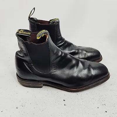 R.M WILLIAMS Mens RMW 7.5 GCF Or US 8.5 Black Leather Boots Shoes • $250