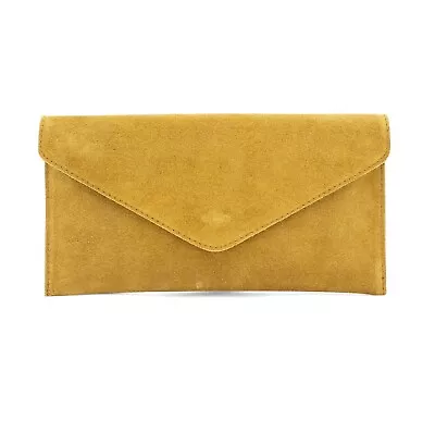 Ladies Envelope Clutch Bag Women Real Suede Leather Wedding Evening Party Bags • £15.99