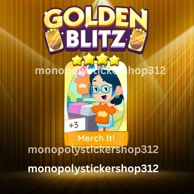 Monopoly Merch It Gold Sticker Monopoly Go ⭐️4 Star Gold Sticker  • $6