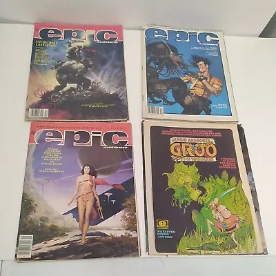 Lot Of 3 Vintage Epic Illustrated Magazines Fantasy/science Fiction Cut And Torn • $22.12