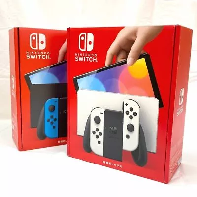 Nintendo Switch 64 GB OLED Model Console White Neon Red & Neon Blue Used • $488.15