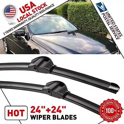 2-Wipers: 24  + 24   All-Season Beam Wiper Blades For Mercedes-Benz C300 C63 • $12.99