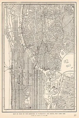 £14.38 • Buy 1917 Antique Manhattan Street Map Bronx City Map New York City Map 950