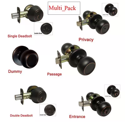 Multi-Pack Oil Rubbed Bronze Door Handle Knobs Entry Privacy Passage Deadbolt 57 • $20.99