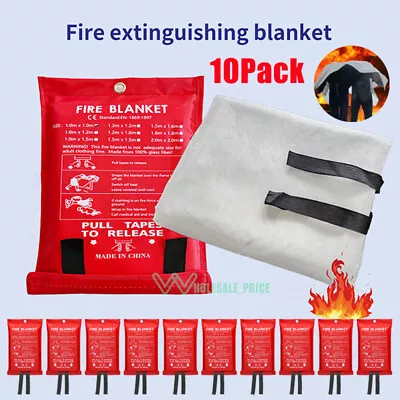10x FIRE BLANKET Fiberglass Emergency Home Retardant Prepared 39''x39''1mx1m • $84.39