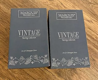 $105 • Buy WATERFORD Marquis VINTAGE Champagne Flutes / Glass-Signed DISCONTINUED 8 Eight