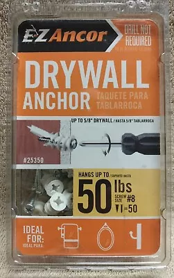 E-Z Ancor #25350 - Twist-N-Lock 50 Lb. Self-Driving Drywall Anchor • $13.69