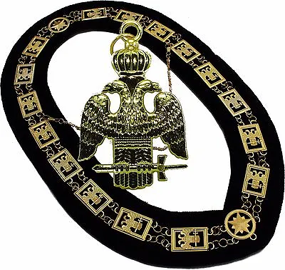 Masonic COLLAR Regalia 32 Degree WINGS DOWN SCOTTISH RITE + PENDANT 1400GBK+PDNT • $39.99