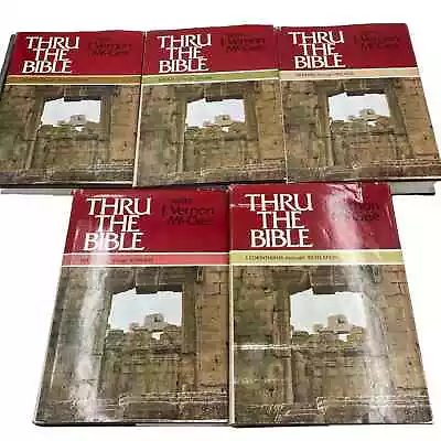 Thru The Bible Vol I-V SET J. Vernon McGee Bible Study Hardcover Book Lot • $80