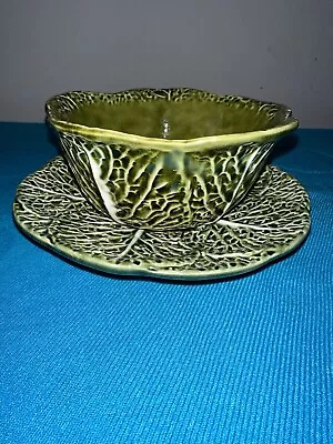 Vintage Jay Willfred Portuguese Figural Cabbage Soup Bowl With Plate Vegetables • $29