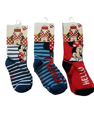 Minnie Mouse Childrens Socks Sizes 6-8.5 9-12 12.5-2 • £3