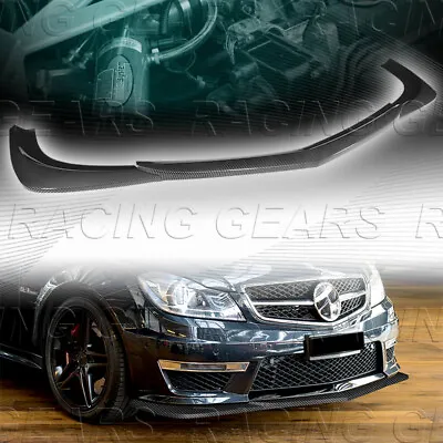 Carbon Painted Front Bumper Lip Spoiler Fit 12-14 Mercedes-benz C63 Amg W204 • $108.95