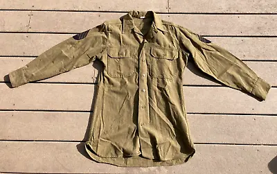 WW2 US Army Military USAAF Enlisted Wool Dress Uniform Shirt 15 X 32 • $39.99