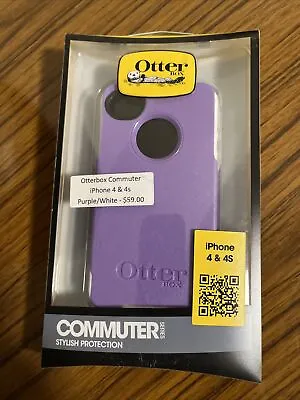 IPhone 4/ 4S Genuine OtterBox Commuter Series Case Purple/ White  • $8.99