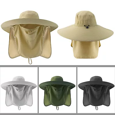 Wide Brim Sun Hat UV Protection Bucket Cap For Hiking Camping Fishing Safari Men • $8.99