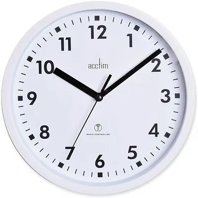 £18.50 • Buy Radio Control Wall Clock Round Acctim White MSF Atomic Controlled Clocks