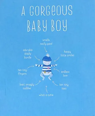  A Gorgeous Baby Boy  What Makes A Baby Boy Congratulations Card By Pip & Me • $5.99