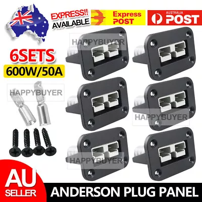 6X Anderson Plug Flush Mount 50Amp Mounting Bracket Panel Cover For Caravan • $16.45