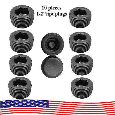 (10pieces) 1/2  NPT Plugs Pipe Thread Allen Socket Plug PIPE PRESSURE PLUG USA! • $15.01