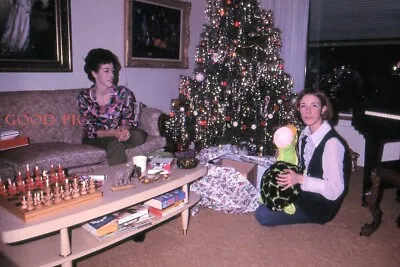 #J25- Vintage 35mm Slide Photo- Women- Christmas Tree- Gifts 1970 • $4.50