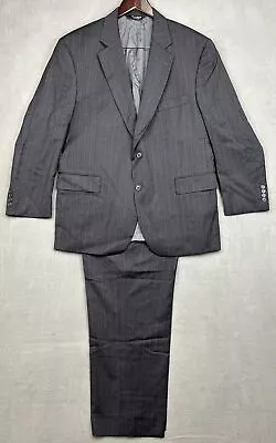 Jos A Bank Signature Collection Men’s 2 Piece Pinstripe Suit 44S Pleated 37x29 • $39.99